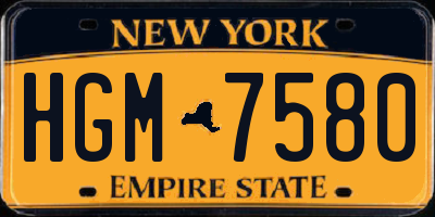 NY license plate HGM7580