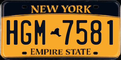 NY license plate HGM7581