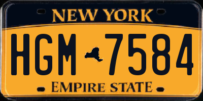 NY license plate HGM7584