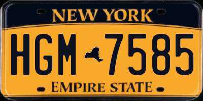 NY license plate HGM7585