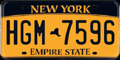 NY license plate HGM7596