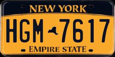 NY license plate HGM7617