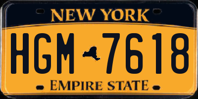 NY license plate HGM7618