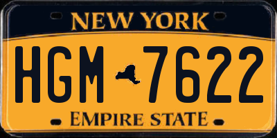 NY license plate HGM7622