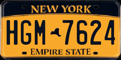 NY license plate HGM7624