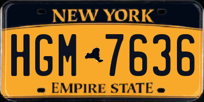 NY license plate HGM7636