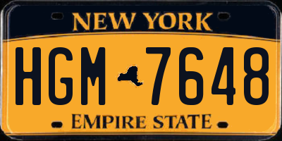 NY license plate HGM7648