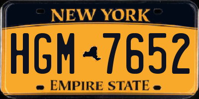NY license plate HGM7652