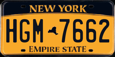 NY license plate HGM7662