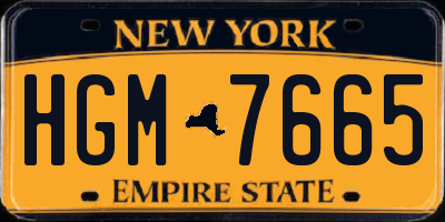 NY license plate HGM7665