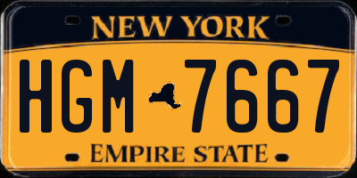 NY license plate HGM7667