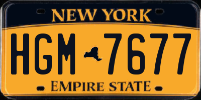 NY license plate HGM7677