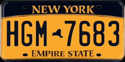 NY license plate HGM7683