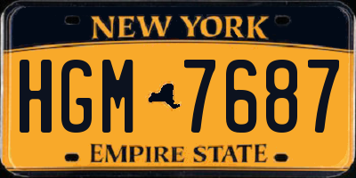 NY license plate HGM7687