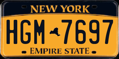 NY license plate HGM7697