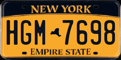 NY license plate HGM7698