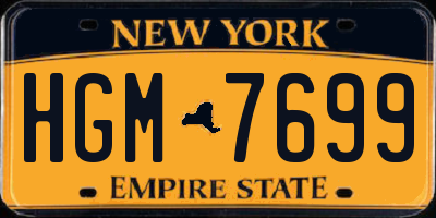 NY license plate HGM7699