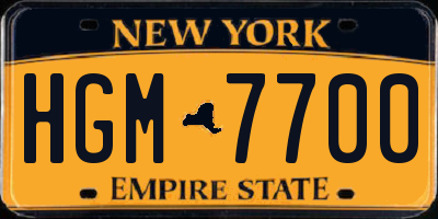 NY license plate HGM7700