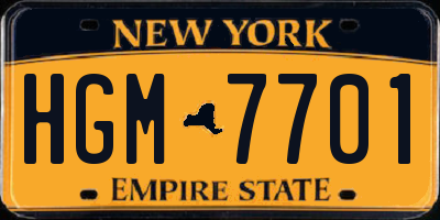 NY license plate HGM7701