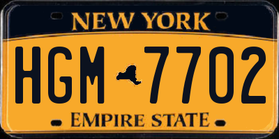 NY license plate HGM7702