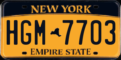 NY license plate HGM7703