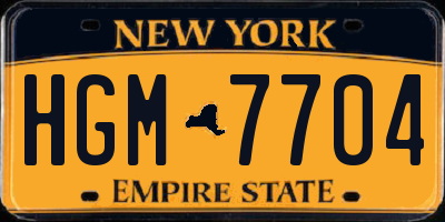 NY license plate HGM7704