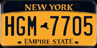 NY license plate HGM7705