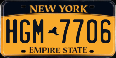 NY license plate HGM7706