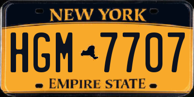 NY license plate HGM7707