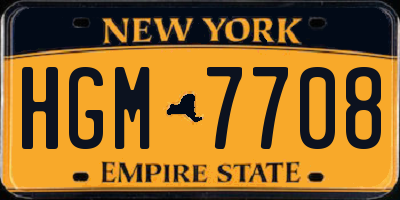 NY license plate HGM7708