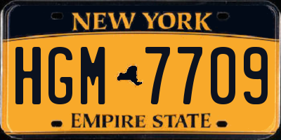 NY license plate HGM7709