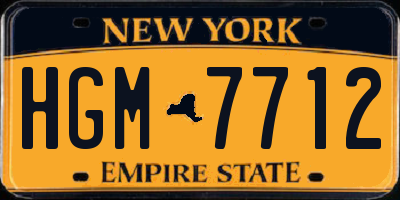 NY license plate HGM7712