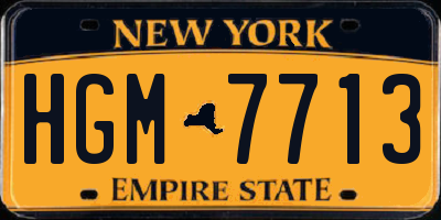 NY license plate HGM7713