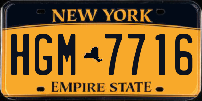 NY license plate HGM7716