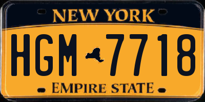 NY license plate HGM7718