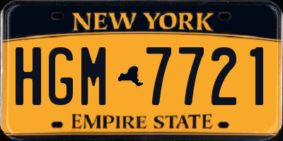 NY license plate HGM7721