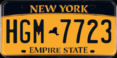 NY license plate HGM7723