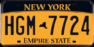 NY license plate HGM7724