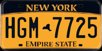 NY license plate HGM7725