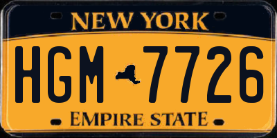 NY license plate HGM7726