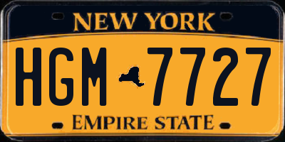 NY license plate HGM7727