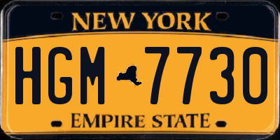 NY license plate HGM7730