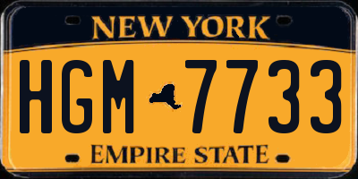 NY license plate HGM7733