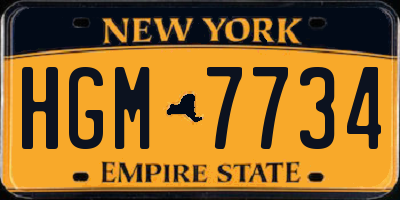 NY license plate HGM7734