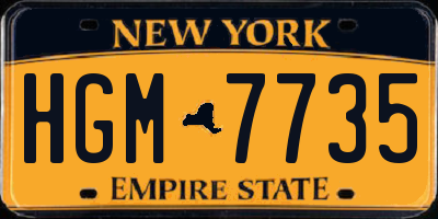 NY license plate HGM7735