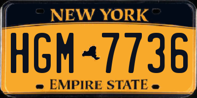 NY license plate HGM7736