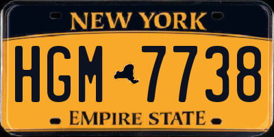 NY license plate HGM7738