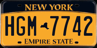 NY license plate HGM7742