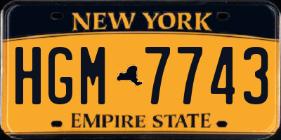 NY license plate HGM7743