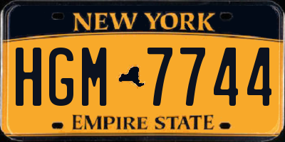 NY license plate HGM7744